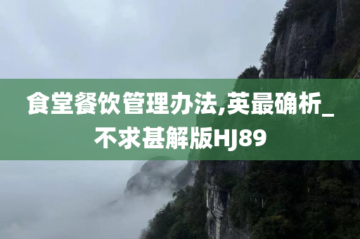 食堂餐饮管理办法,英最确析_不求甚解版HJ89