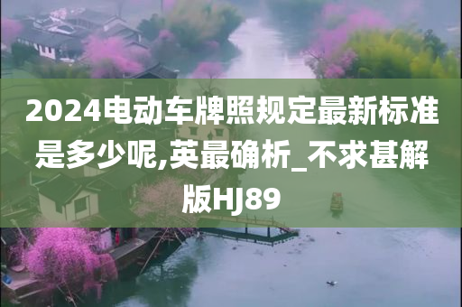 2024电动车牌照规定最新标准是多少呢,英最确析_不求甚解版HJ89