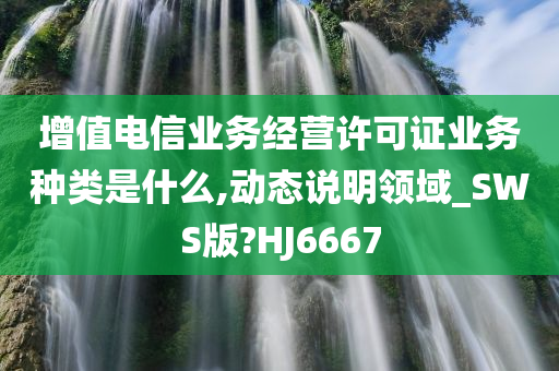 增值电信业务经营许可证业务种类是什么,动态说明领域_SWS版?HJ6667