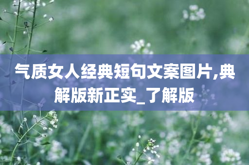 气质女人经典短句文案图片,典解版新正实_了解版