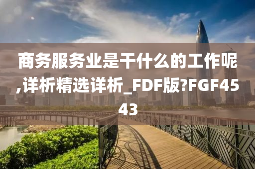 商务服务业是干什么的工作呢,详析精选详析_FDF版?FGF4543