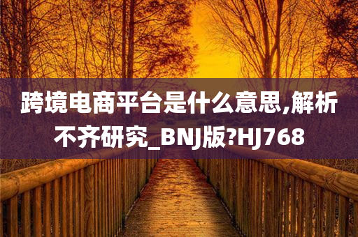 跨境电商平台是什么意思,解析不齐研究_BNJ版?HJ768