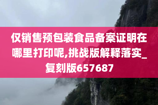 仅销售预包装食品备案证明在哪里打印呢,挑战版解释落实_复刻版657687