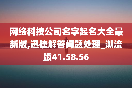 网络科技公司名字起名大全最新版,迅捷解答问题处理_潮流版41.58.56