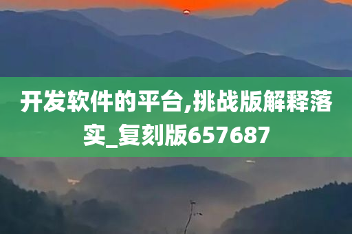 开发软件的平台,挑战版解释落实_复刻版657687