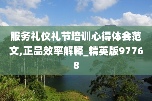 服务礼仪礼节培训心得体会范文,正品效率解释_精英版97768