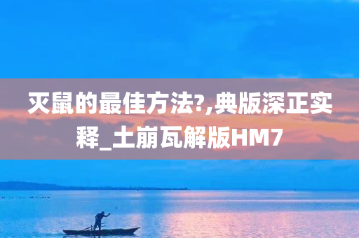 灭鼠的最佳方法?,典版深正实释_土崩瓦解版HM7