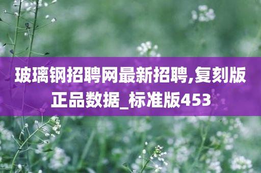 玻璃钢招聘网最新招聘,复刻版正品数据_标准版453