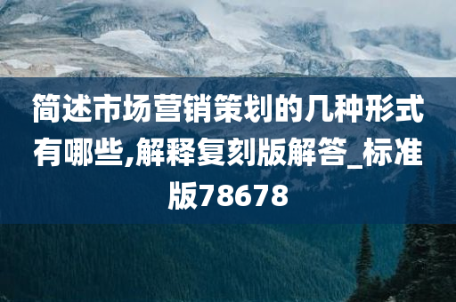 简述市场营销策划的几种形式有哪些,解释复刻版解答_标准版78678