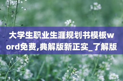 大学生职业生涯规划书模板word免费,典解版新正实_了解版