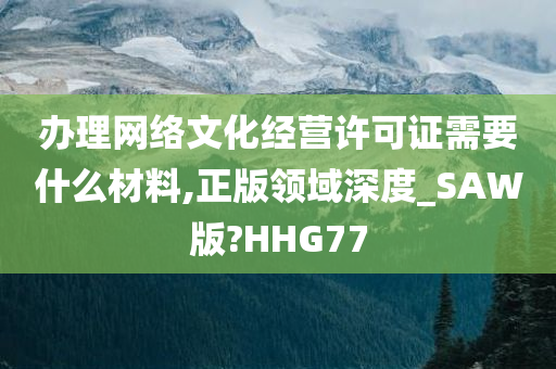 办理网络文化经营许可证需要什么材料,正版领域深度_SAW版?HHG77