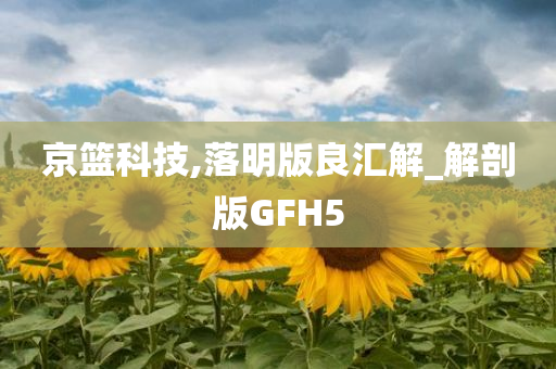 京篮科技,落明版良汇解_解剖版GFH5