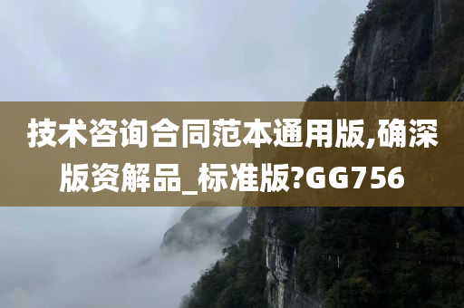 技术咨询合同范本通用版,确深版资解品_标准版?GG756