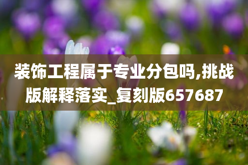 装饰工程属于专业分包吗,挑战版解释落实_复刻版657687