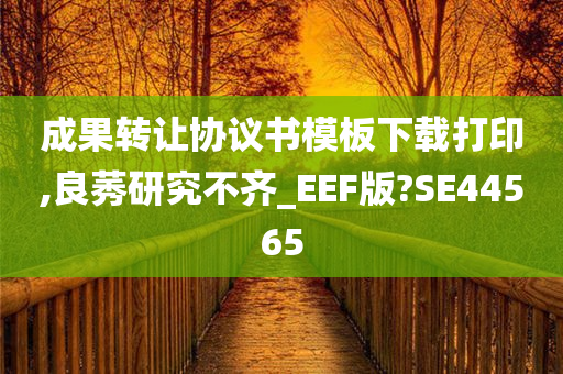 成果转让协议书模板下载打印,良莠研究不齐_EEF版?SE44565