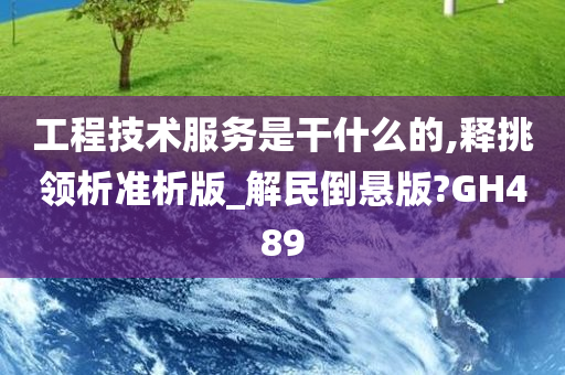 工程技术服务是干什么的,释挑领析准析版_解民倒悬版?GH489