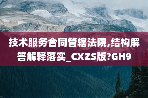 技术服务合同管辖法院,结构解答解释落实_CXZS版?GH9