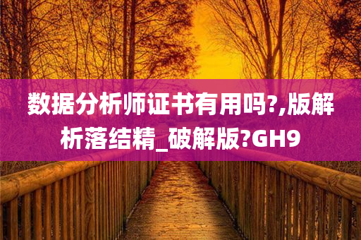 数据分析师证书有用吗?,版解析落结精_破解版?GH9