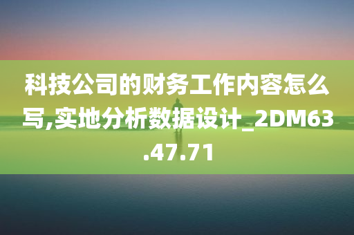 科技公司的财务工作内容怎么写,实地分析数据设计_2DM63.47.71