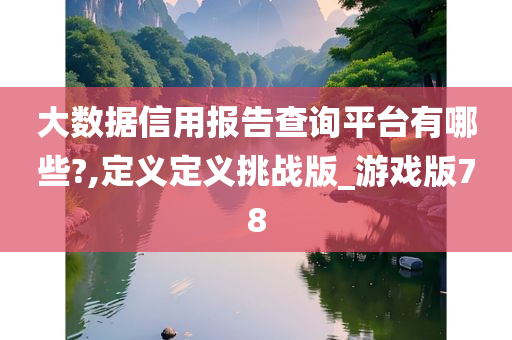 大数据信用报告查询平台有哪些?,定义定义挑战版_游戏版78