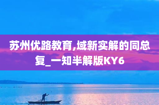 苏州优路教育,域新实解的同总复_一知半解版KY6