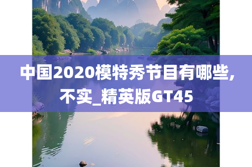 中国2020模特秀节目有哪些,不实_精英版GT45