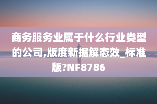 商务服务业属于什么行业类型的公司,版度新据解态效_标准版?NF8786