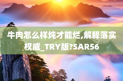 牛肉怎么样炖才能烂,解释落实权威_TRY版?SAR56