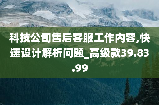 科技公司售后客服工作内容,快速设计解析问题_高级款39.83.99