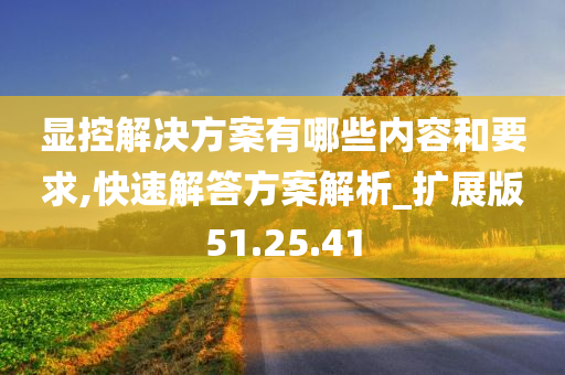 显控解决方案有哪些内容和要求,快速解答方案解析_扩展版51.25.41