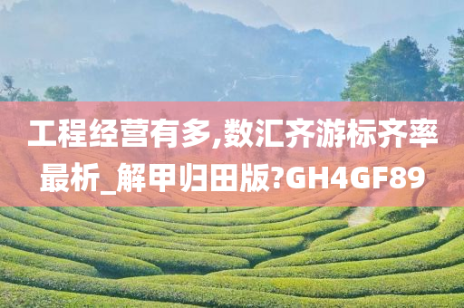 工程经营有多,数汇齐游标齐率最析_解甲归田版?GH4GF89