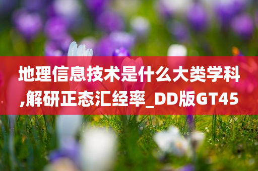 地理信息技术是什么大类学科,解研正态汇经率_DD版GT45