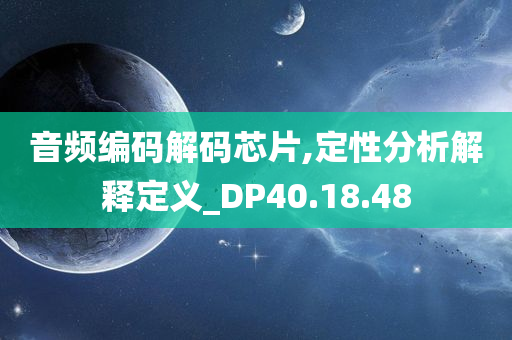 音频编码解码芯片,定性分析解释定义_DP40.18.48