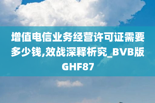 增值电信业务经营许可证需要多少钱,效战深释析究_BVB版GHF87