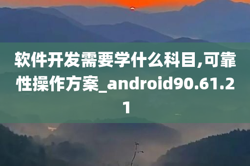 软件开发需要学什么科目,可靠性操作方案_android90.61.21