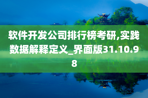 软件开发公司排行榜考研,实践数据解释定义_界面版31.10.98