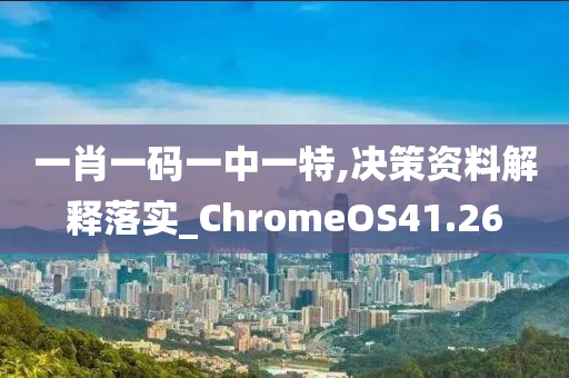 一肖一码一中一特,决策资料解释落实_ChromeOS41.26