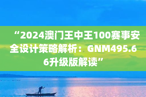 “2024澳门王中王100赛事安全设计策略解析：GNM495.66升级版解读”