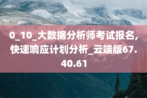 0_10_大数据分析师考试报名,快速响应计划分析_云端版67.40.61