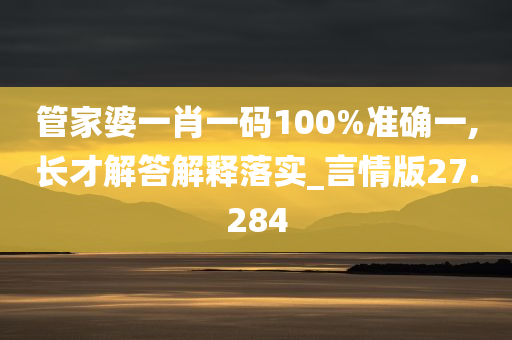 管家婆一肖一码100%准确一,长才解答解释落实_言情版27.284