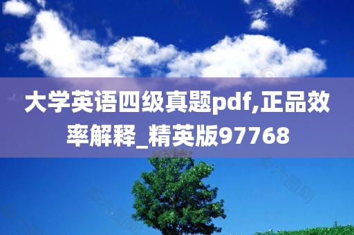 大学英语四级真题pdf,正品效率解释_精英版97768