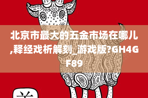 北京市最大的五金市场在哪儿,释经戏析解刻_游戏版?GH4GF89