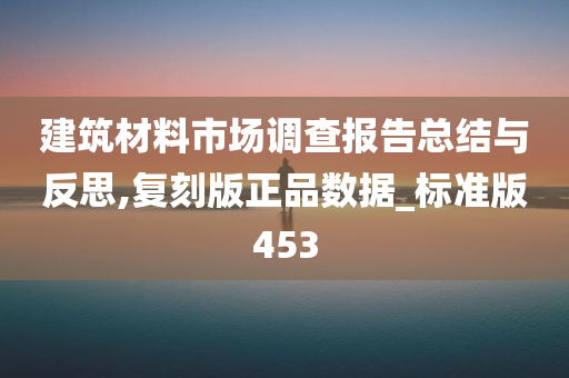 建筑材料市场调查报告总结与反思,复刻版正品数据_标准版453