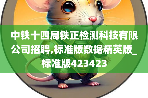 中铁十四局铁正检测科技有限公司招聘,标准版数据精英版_标准版423423