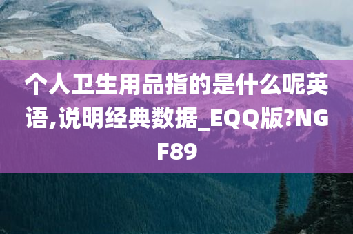 个人卫生用品指的是什么呢英语,说明经典数据_EQQ版?NGF89