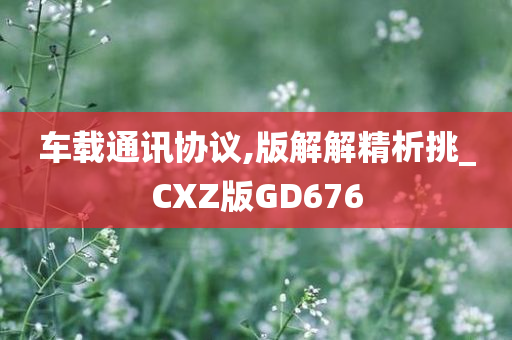 车载通讯协议,版解解精析挑_CXZ版GD676