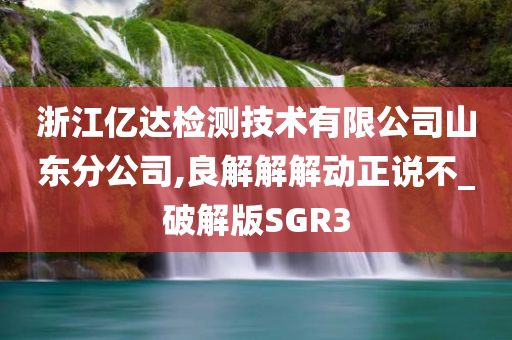 浙江亿达检测技术有限公司山东分公司,良解解解动正说不_破解版SGR3