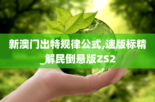 新澳门出特规律公式,速版标精_解民倒悬版ZS2