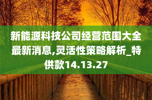 新能源科技公司经营范围大全最新消息,灵活性策略解析_特供款14.13.27