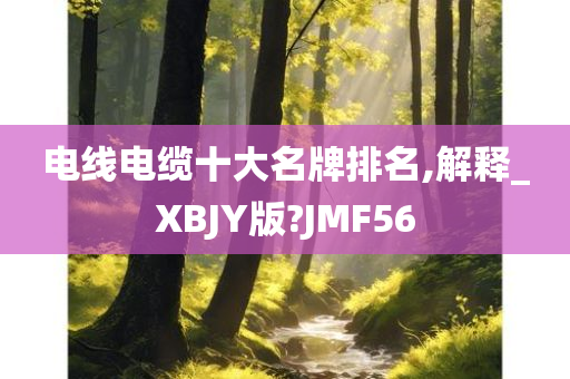 电线电缆十大名牌排名,解释_XBJY版?JMF56